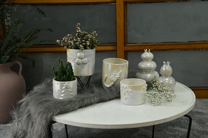 Pot de fleurs moderne en porcelaine blanche pour la maison, pour les succulentes et la décoration de jardin - Product Image 2
