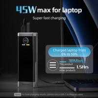Chargeur portable pour téléphone mobile noir et blanc, super rapide, PD 45W, batterie externe pour ordinateur portable, 45W, 20000mAh, mini batterie externe pour ordinateur portable