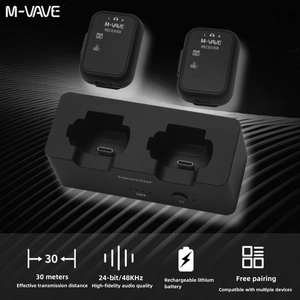 M-VAVE WP-12 2.4GHz không dây trong tai tai Tai nghe giám sát Hệ thống | 1tx + 2rx hệ thống W/3ms độ trễ cực thấp | 24h 1800mAh sạc trường hợp - Product Image 2