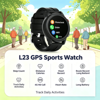 Reloj Inteligente 4G con Pantalla Redonda para Personas Mayores, con GPS, Resistente al Agua, para la Seguridad de los Adultos Mayores, con Control Remoto, Cuidado Familiar, Monitor de Salud