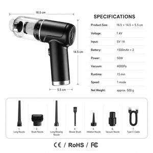 Portable Cordless <b>Car</b> Vacuum Cleaner 4000Pa Handheld Mini Air Duster <b>Blower</b> Inflator Rechargeable with 7Pcs Accessories OEM ODM - Product Image 5