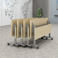 Prix d'usine bureau d'étude mobile moderne cadre en métal modulaire amovible pliable avec roues tables de réunion table de bureau de formation