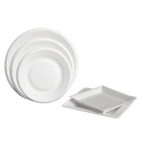 Warmpack Plateau et Assiette en Bagasse Écologiques Compostables Jetables Qualité Alimentaire pour Traiteur et Plats à Emporter Vente en Gros