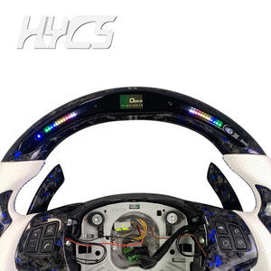 Volante con LED Azul de Fibra de Carbono Forjada para Interior de Coche, Adecuado para BMW E60 E61 E62 E63 E64 E92 E36 2007-2012 - Product Image 4