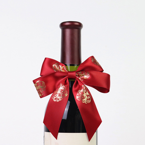 Noeuds décoratifs populaires pour bouteilles, nœuds pré-noués pour bouteilles de vin avec bande élastique dorée - Product Image 2
