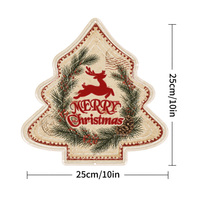 Pendentif en fer plat 2D à motif de couronne de sapin de Noël, idéal pour la décoration de porte ou de maison à Noël, personnalisable