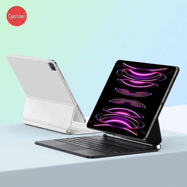 New 2022 Magic Keyboard for iPad Pro 12.9 2022 Pu Case Keyboard Pro 12.9 2018/2020/2021 Trackpad Backlit Keys Magic Keyboard