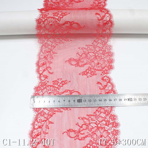 Gran oferta, tela de encaje bordado de pestañas de 17,5 cm, tela de encaje de tul de encaje inelástico para vestido - Product Image 4