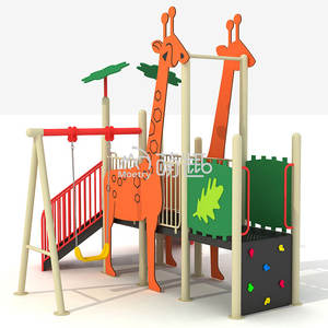 Moetry attrezzature per il divertimento all'aperto a tema giraffa altalena in metallo scivolo per le scuole aree residenziali strutture del parco per bambini - Product Image 1
