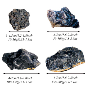 Cristalli di <span class=keywords><strong>Fluorite</strong></span> Nera Naturale all'Ingrosso, Pietre Grezze Intagliate e Lucidate per Regali e Decorazioni - Product Image 2