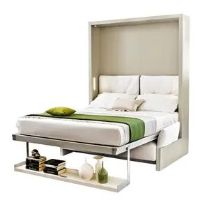 Moderne Custom Ruimtebesparende Woningmeubilair Verticale Dubbele Queen Kingsize Muur Bed Opvouwbaar Murphy Bed