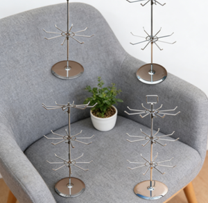 Support d'exposition en acier inoxydable métallisé chromé, 2 <span class=keywords><strong>étagère</strong></span>s, autoportant, couleur argent - Product Image 3