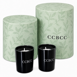Black Ceramic Jar Scented Candle Green Leaf Pattern Cylinder <b>Gift</b> <b>Box</b> Soy Wax Home Aromatherapy Candle - Product Image 6