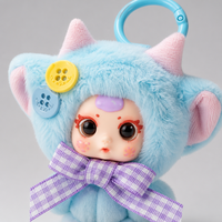 Porte-clés en peluche Mouton Bébé MM, Boîte Mystère, Breloque Agneau Kawaii avec Visage en PVC, 7 Styles avec Cadeau Surprise Caché