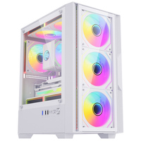 Boîtier PC tour moyenne SNOWMAN CS084 Pro, design unique, MATX, blanc, boîtier d'ordinateur de jeu, panneau en verre trempé, châssis de bureau, ordinateur