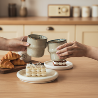 Taza de Cerámica de Estilo Nórdico Simple, Apta para Lavavajillas y Microondas, Resistente al Calor, para Uso Doméstico, para Café, Té y Espresso