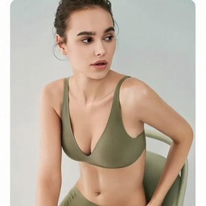 <span class=keywords><strong>Soutien</strong></span>-gorge femme en maille tricotée de haute qualité, à fines bretelles, décolleté en V profond, doux et confortable, push-up, lingerie sans couture pour petite poitrine, minimisant - Product Image 1