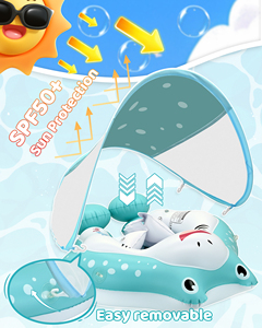 Flotador Inflable de PVC para Bebés con Toldo Removible para Piscina - Product Image 3
