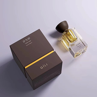 Flacon de parfum carré en verre épais personnalisé en usine, vide, de luxe, avec pulvérisateur, 30 ml, 50 ml, 100 ml, avec bouchon en bois