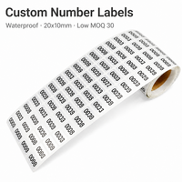 Etiquetas Numéricas Personalizadas, Rollo de Etiquetas Autoadhesivas Plateadas Mate Impermeables para Números de Serie y Etiquetas de Precio OEM