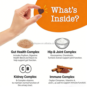 טיפולי מולטי-ויטמין לכלבים מבוגרים OEM/ODM - גלוקוזאמין לכלבים + אנזימי עיכול ופרוביוטיקה לעור ופרווה + חיזוק מערכת החיסון - Product Image 2