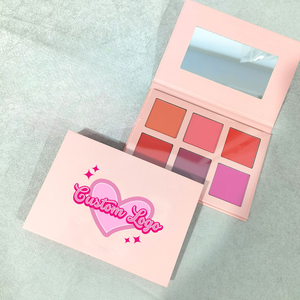 Palette de fards à joues et de highlighters en poudre pressée hautement pigmentée, 6 couleurs, DIY - Product Image 1