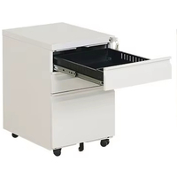 Muebles de Oficina al por Mayor, Gabinete Móvil con Ruedas y 3 Cajones con Cerradura, Gabinete de Almacenamiento de Acero Antivuelco para Debajo del Escritorio