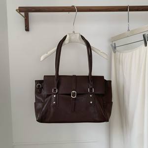 Maletín estilo mensajero británico, bolso de hombro clásico negro de gran capacidad para mujer, para uso diario - Product Image 3