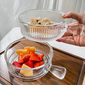 Saladier à poignée en verre pour une portion Filet <span class=keywords><strong>Vaisselle</strong></span> rouge pour nouilles instantanées Soupe Dessert Yaourt-Boissons à service unique - Product Image 1