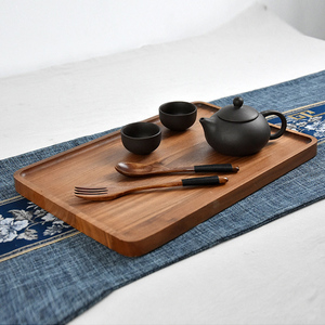 Bandeja de madera sin terminar personalizada al por mayor para servir comida de desayuno bandeja de madera organizadora barata - Product Image 1