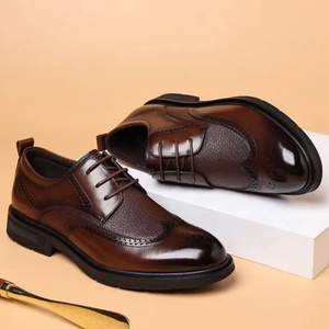 Chaussures en cuir à lacets de style britannique haut de gamme pour hommes – Formelles, décontractées, élégantes – Printemps, été, automne – Pleine fleur, respirantes - Product Image 2