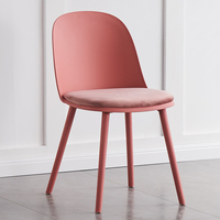 Chaise de salle à manger nordique portable personnalisable pour appartement, chaise de petit-déjeuner en plastique rembourrée et épaissie, idéale pour café et détente