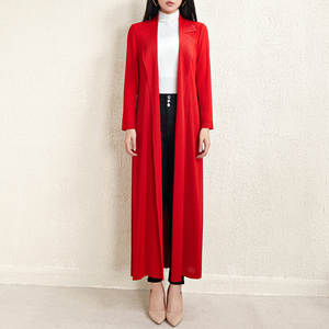 Gabardina Larga Plisada Vertical Reversible Ecológica para Mujer PY con Cuello Blazer, Diseño Elegante y Holgado, Estilo Abaya de Moda - Product Image 3