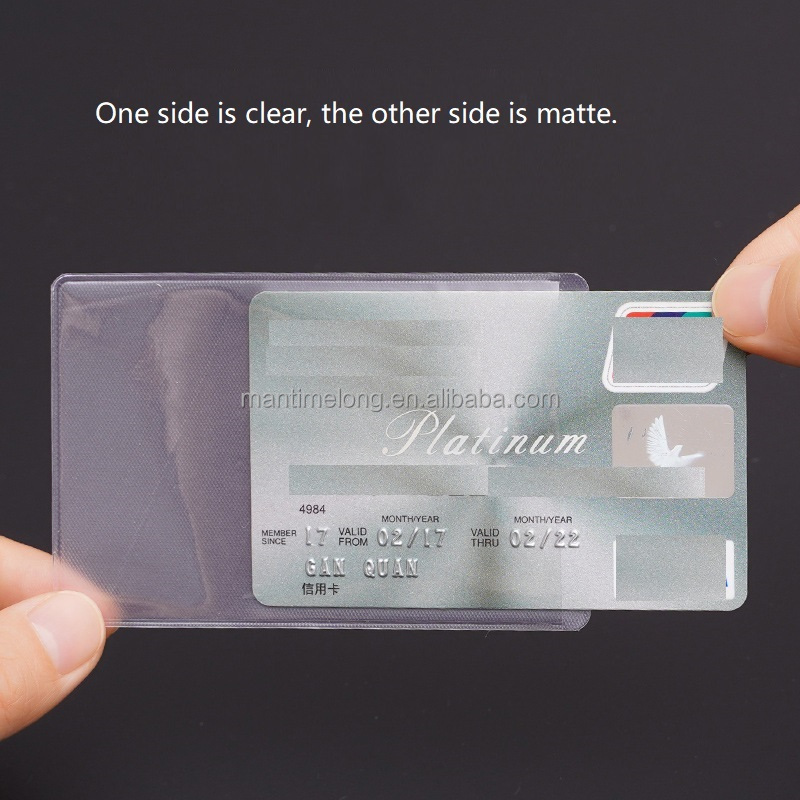 Transparent Plastic Credit Card Protector Sleeve PVC