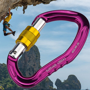 Mosquetón de Escalada con Cierre de Rosca, Capacidad de 10 kg, para Equipo de Escalada en Roca y Montañismo - Product Image 1
