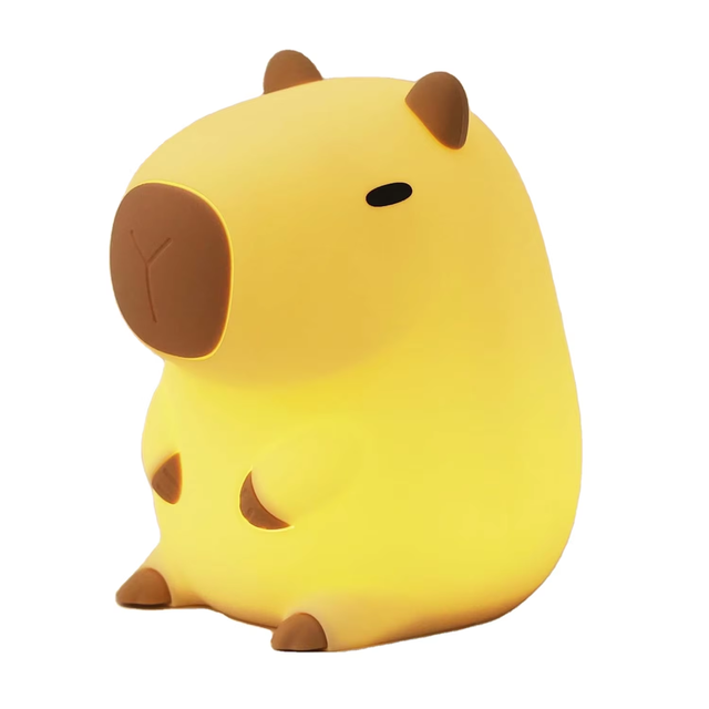 2026 Cute Cartoon Capybara LED USB Recharge Night Light Modern Style Crystal Silicone Bedside Table Kids' Room Smart Home Gift