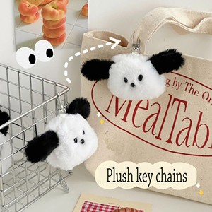 อุปกรณ์เสริมกระเป๋าเป้สะพายหลังสำหรับลูกสุนัขกำมะหยี่สีขาวพวงกุญแจตุ๊กตาน่ารัก - Product Image 2