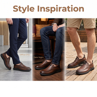 Chaussures en cuir pour hommes personnalisées en usine, dessus en cuir de vache véritable, OEM ODM, chaussures décontractées à enfiler, design léger et confortable