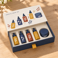 Boîte cadeau personnalisée beige recyclable de style tiroir, boîte en carton rigide de luxe pour soins de la peau avec logo