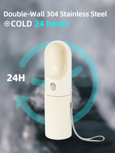 Botella de agua de viaje para perros de acero inoxidable con aislamiento de doble pared para exteriores, dispensador de agua portátil a prueba de fugas para mascotas, bebida para perros - Product Image 3