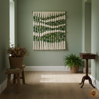 Grande suspension murale en macramé avec pompon sphérique, articles de décoration pour une maison chaleureuse