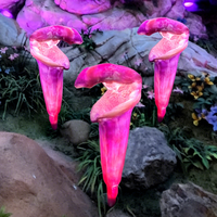 LED-Außenbeleuchtung in Exotischen Blumenformen, Einzigartig Geformt, IP65-Zertifiziert, Freistehende Metall-Harz-Glasfaser-Landschaftsdekorationen für Sehenswürdigkeiten