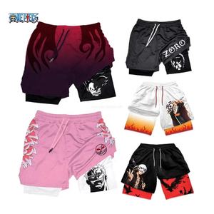 قطعة واحدة أنيمي شورت صالة الألعاب الرياضية الرجال النساء الصيف طباعة لوفي دوفلامنغو اللياقة البدنية تشغيل شبكة تجريب سريعة الجافة السراويل الرياضية هدية - Product Image 1