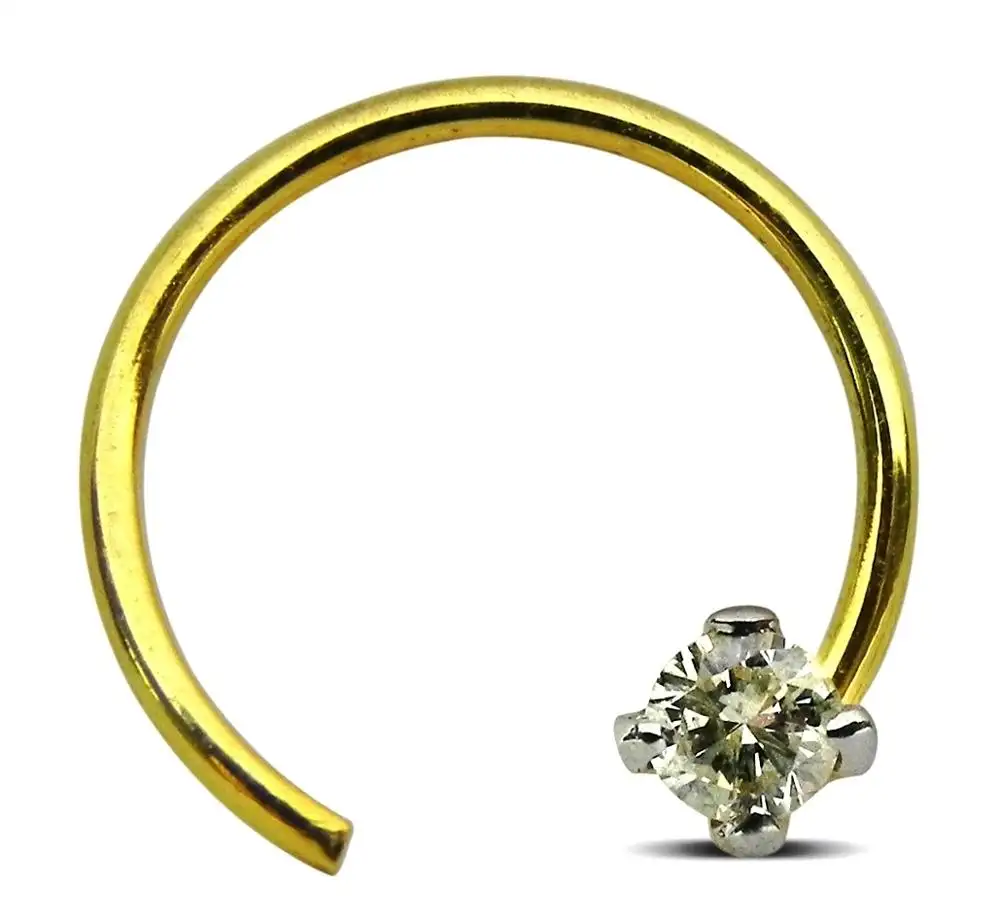 Kawat Pin hidung berlian bersertifikat IGI & INGEMCO diskon besar cincin hidung berlian penuh cincin soliter berlian wanita cincin pertunangan