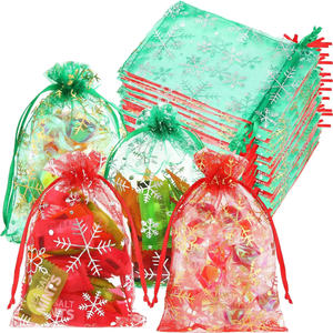 Sac en organza à cordon, pochettes à bijoux en organza, sacs cadeaux transparents à cordon - Product Image 1