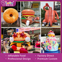 Ballon publicitaire gonflable en forme de beignet durable, modèle de ballon alimentaire gonflable personnalisé pour la décoration de fête