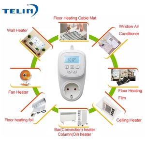 Telin AC209 プログラム可能なワイヤレススマートWiFi Nest対応サーモスタットソケット プラグイン式暖房サーモスタット プラグイン式サーモスタット - Product Image 3