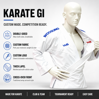 Kimono de karaté respirant double face avec logo personnalisé, col épais croisé sur le devant, pour clubs et équipes, vente en gros