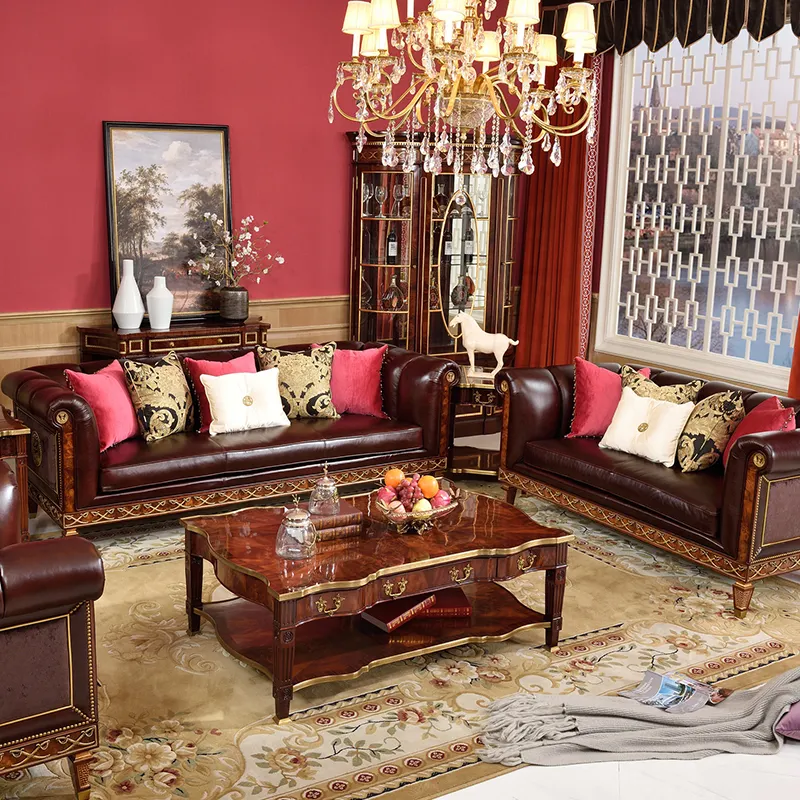 Elegante estilo europeu de móveis conjunto de sofá móveis da sala estilo árabe AMF9104
