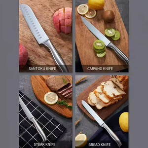 Thoải mái Hollow xử lý gỗ màu đen Dao Đứng 16 mảnh thép không gỉ Nhà bếp dao khối thiết lập - Product Image 5